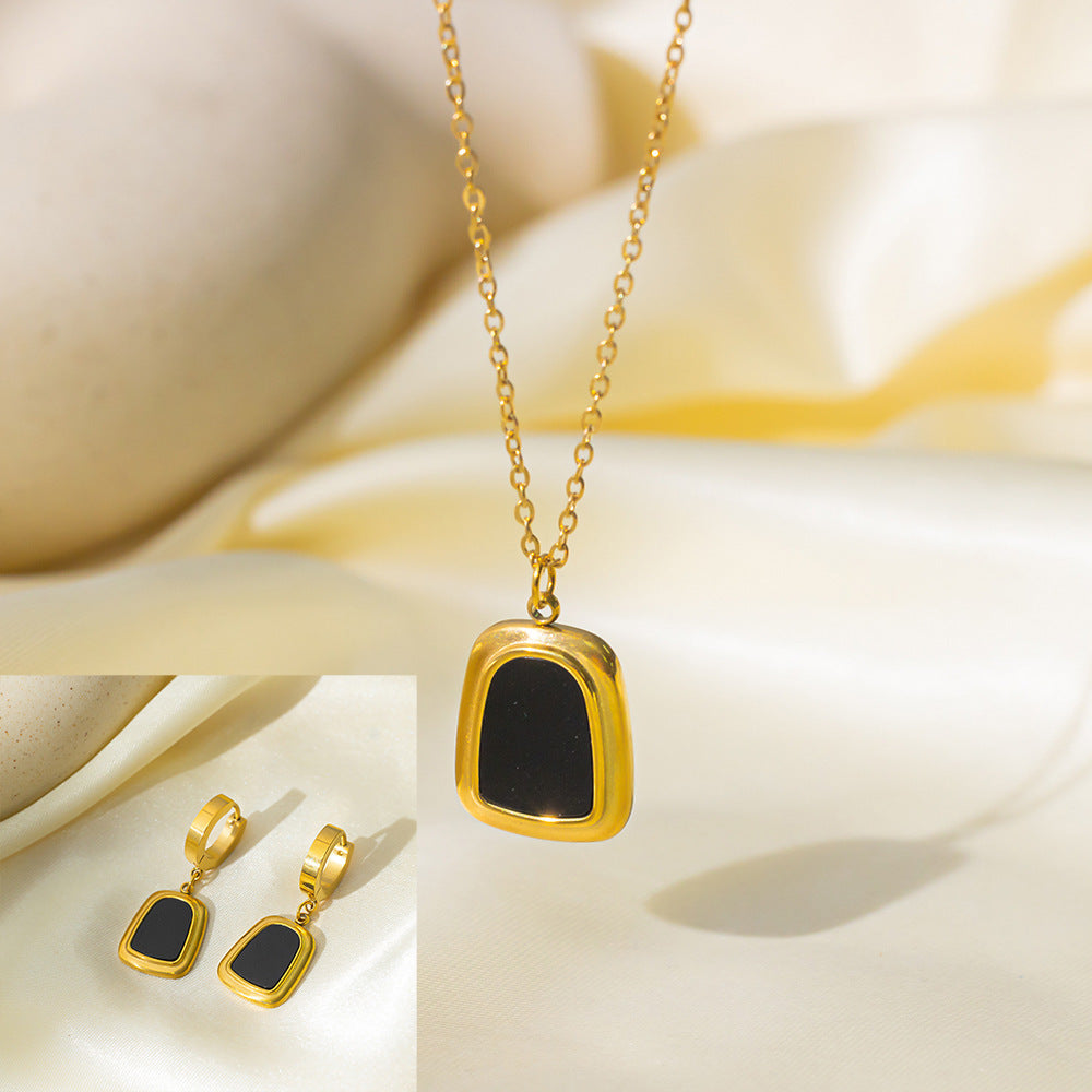 Stainless Steel Necklace Earrings Women's Jewelry Suit c0be790e 942e 482a 9e2c d3a85fd4b807
