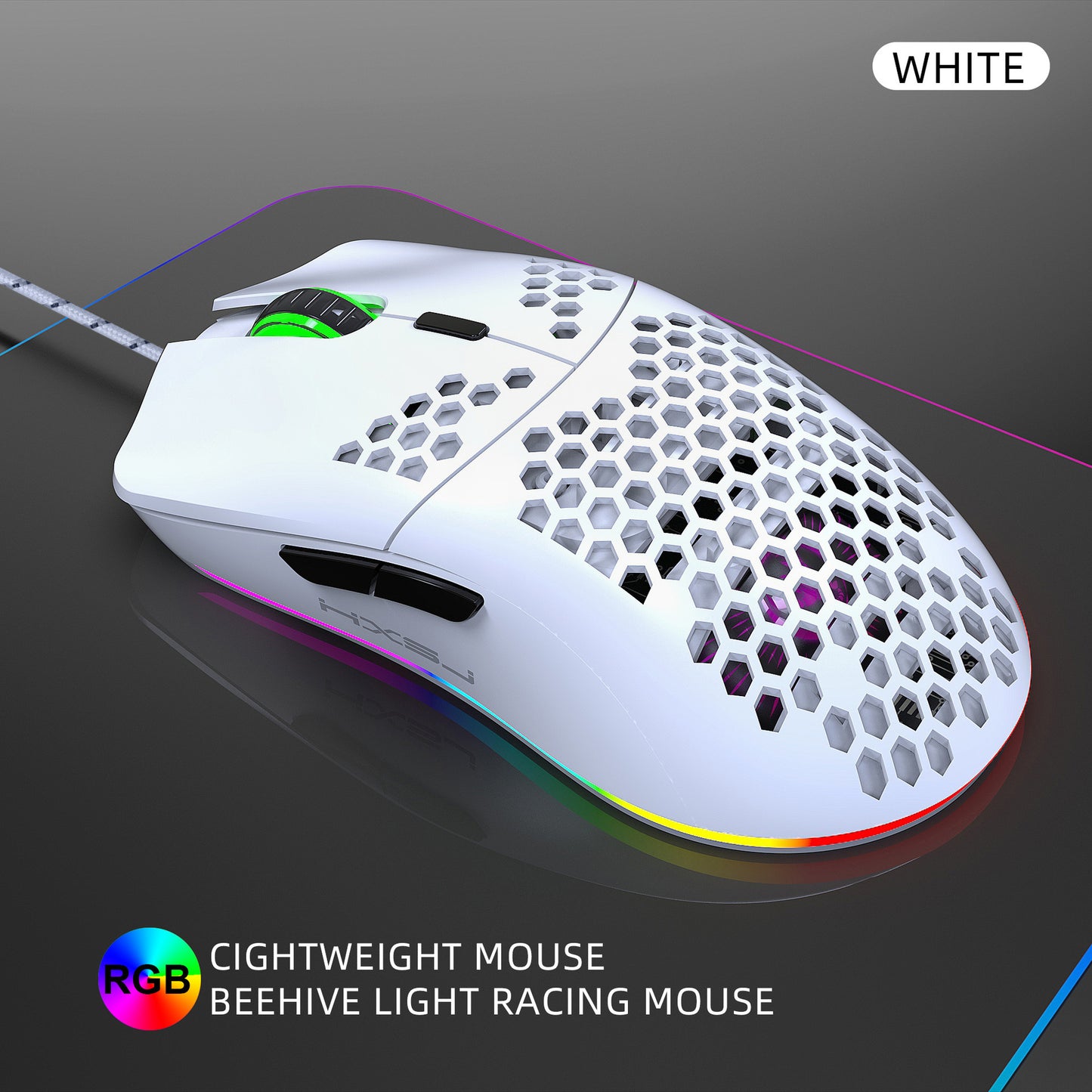 Lightweight Honeycomb Shell Hole Game Wired Mouse - 图片 1