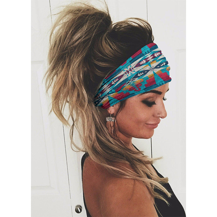 Printing Elastic Hair Band Colorful Geometric Wide-brimmed Sports Headband c1727717 ee91 4dfb 8ec3 fd17fe2fdbe0