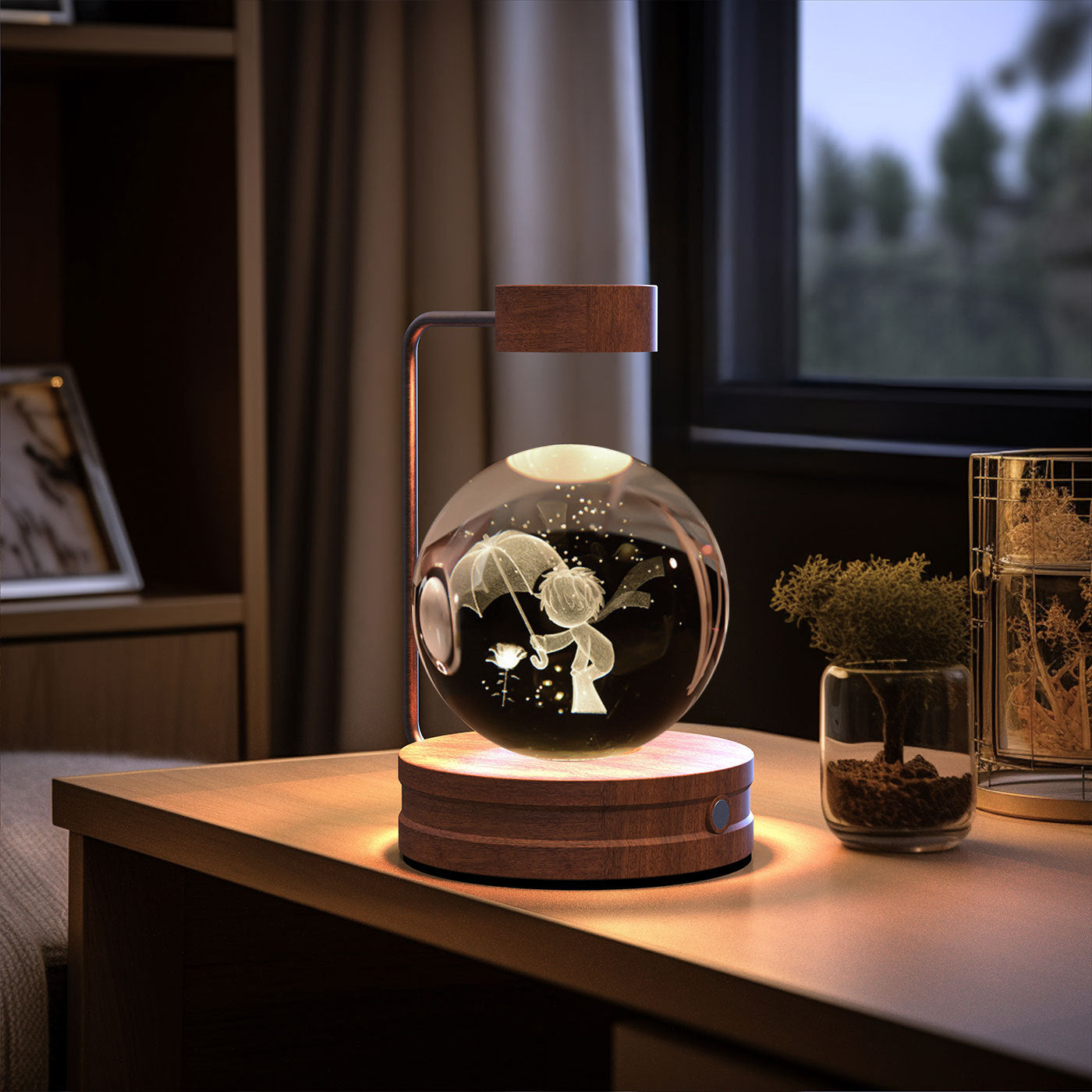 Crystal Ball Cosmic Dinosaur Indoor Night Light USB Power Warm Bedside Light Birthday Gift Night Lamp c1de85f1 ba2a 46d1 815a