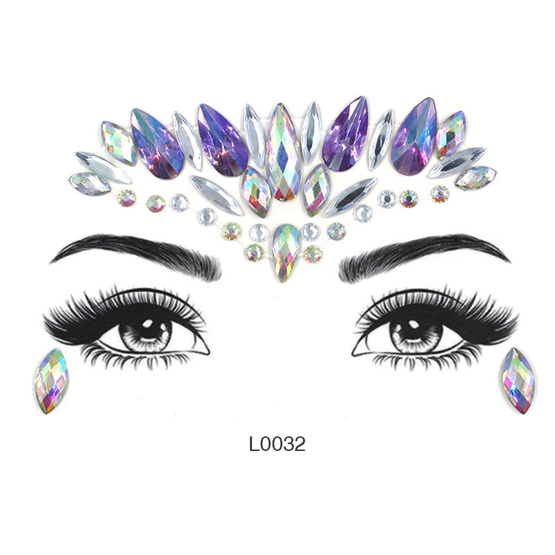 Women's Fashion Party Decoration Face Stickers c200c1c6 6889 40e2 978d bbbb4ec4328b