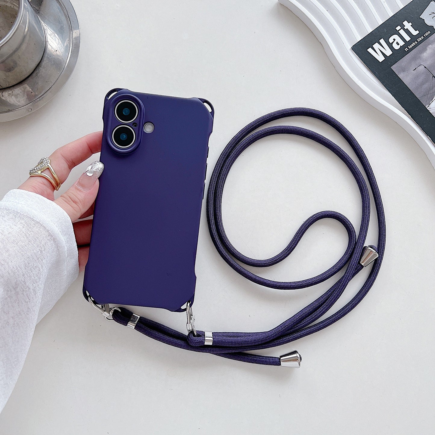Four-corner Cross Lanyard Liquid Silicone Phone Case Soft Case - 图片 19