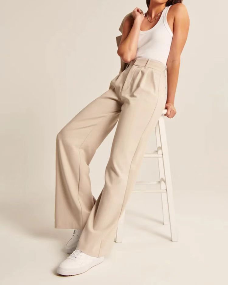 High Waist Wide Leg Pants Versatile Belt c300ce83 2e76 458c 96c7 d4d68ae7e059