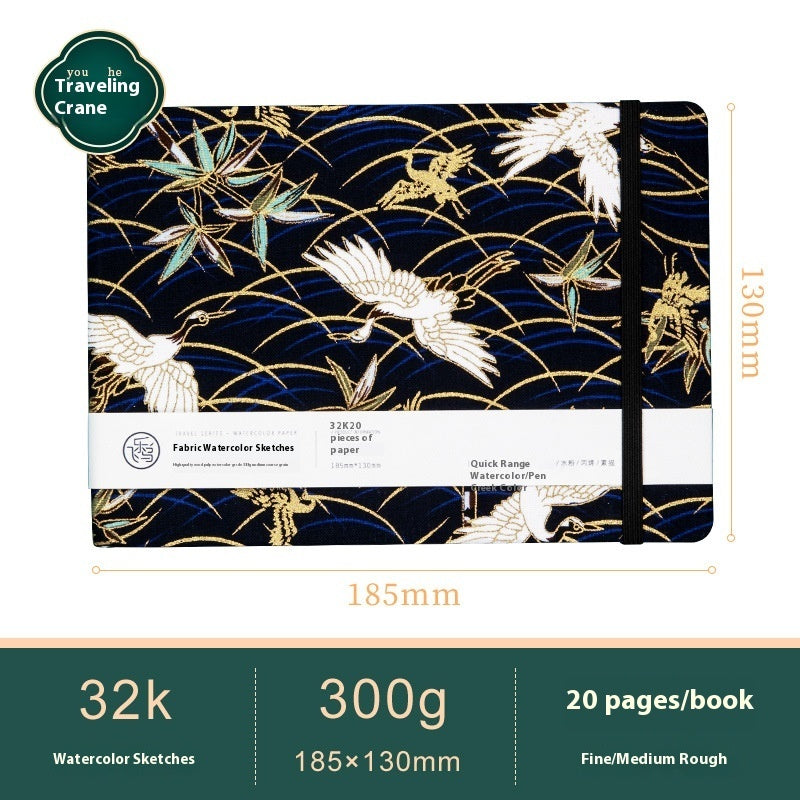 Feiluniao Watercolor Notebook Fabric Handmade Mini Portable Portable Character Sketch Hand Painted Graffiti Drawing Book - 图片 14