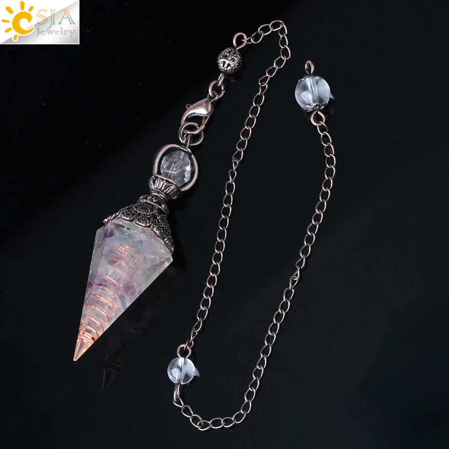 Colorful Crystal Pendulum Natural Gravel Pendant c435e596 2c48 43d8 aa17 e68632c1f67a
