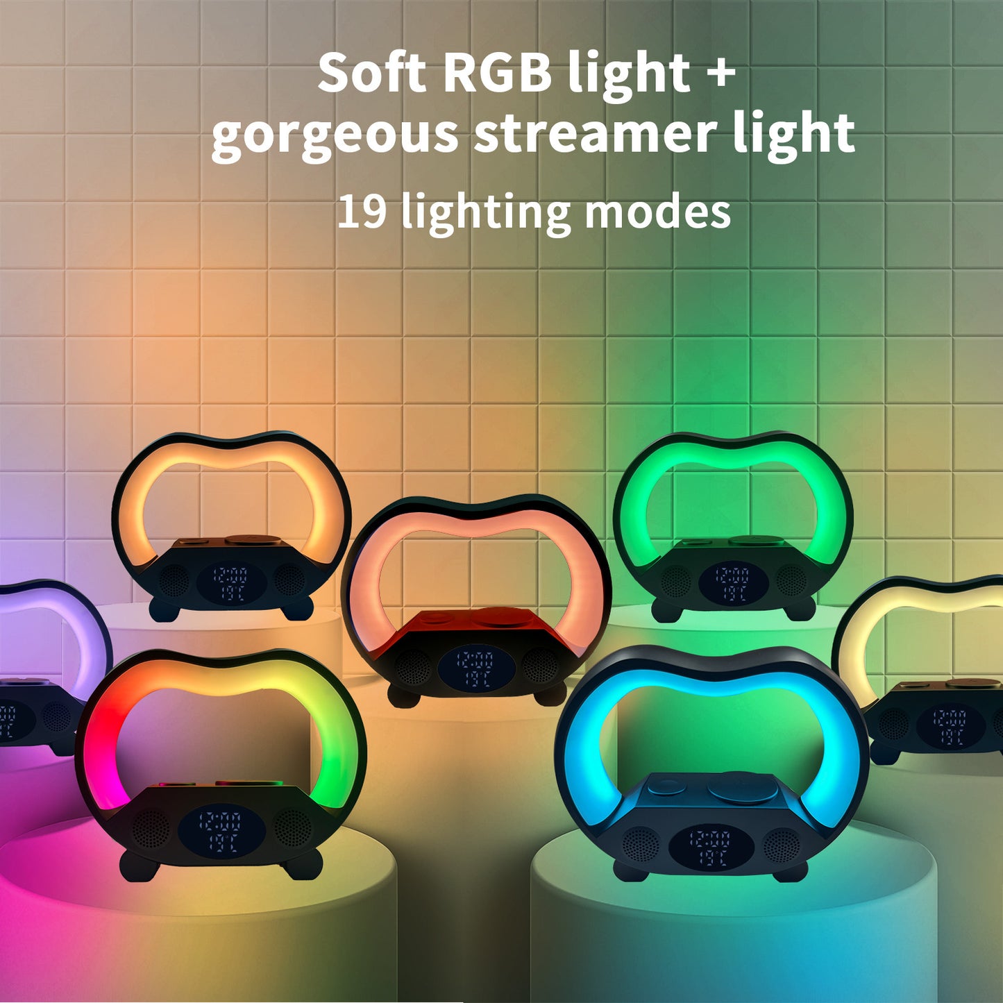 2024 New 6 In 1 Smart Remote Control Bluetooth-compatible Ambience Intelligent LED Table Lamp Multi-function Wireless Charger Night Light Bluetooth-compatible Speaker - 图片 2