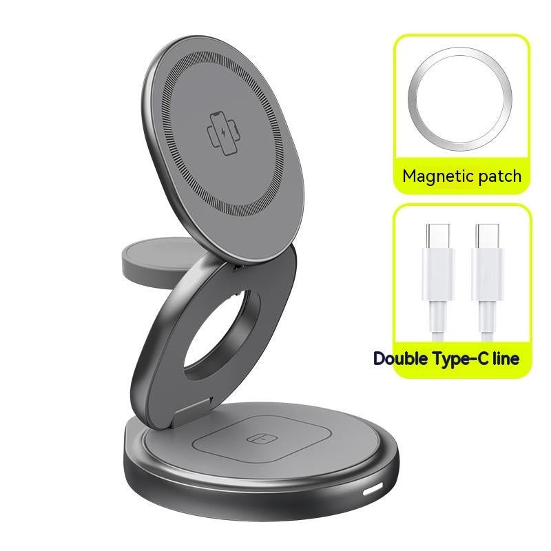 3-in-1 Wireless Charger Magnetic Folding Stand - 图片 8