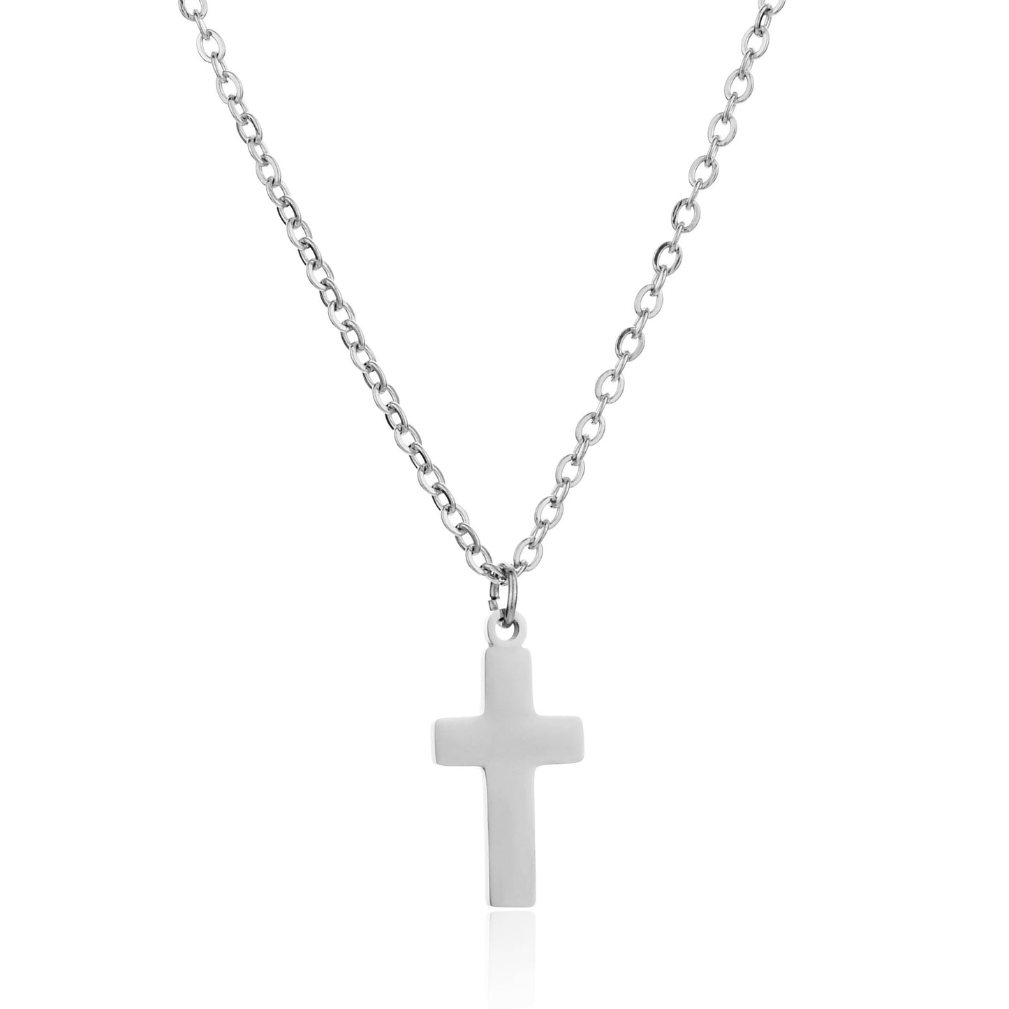 18K Plated Collarbone Chain With Stainless Steel Cross Necklace - HD Wireless Product #5