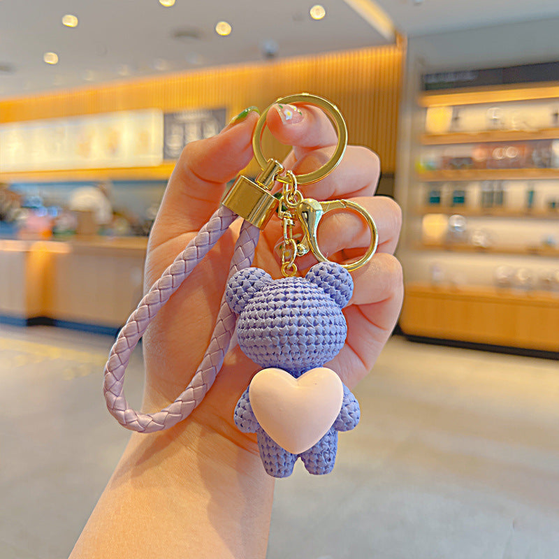 Cartoon Love Heart Little Bear Doll Keychain Internet Celebrity Cute Pendant c72f709a a498 4f89 b26d 1bd5d968f17c