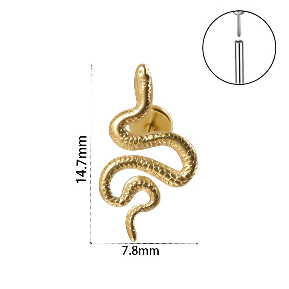Snake Bat Bee Spider Threadless Pin Earrings c8337469 4cc5 4f1f 8614 9e91a149a8e6