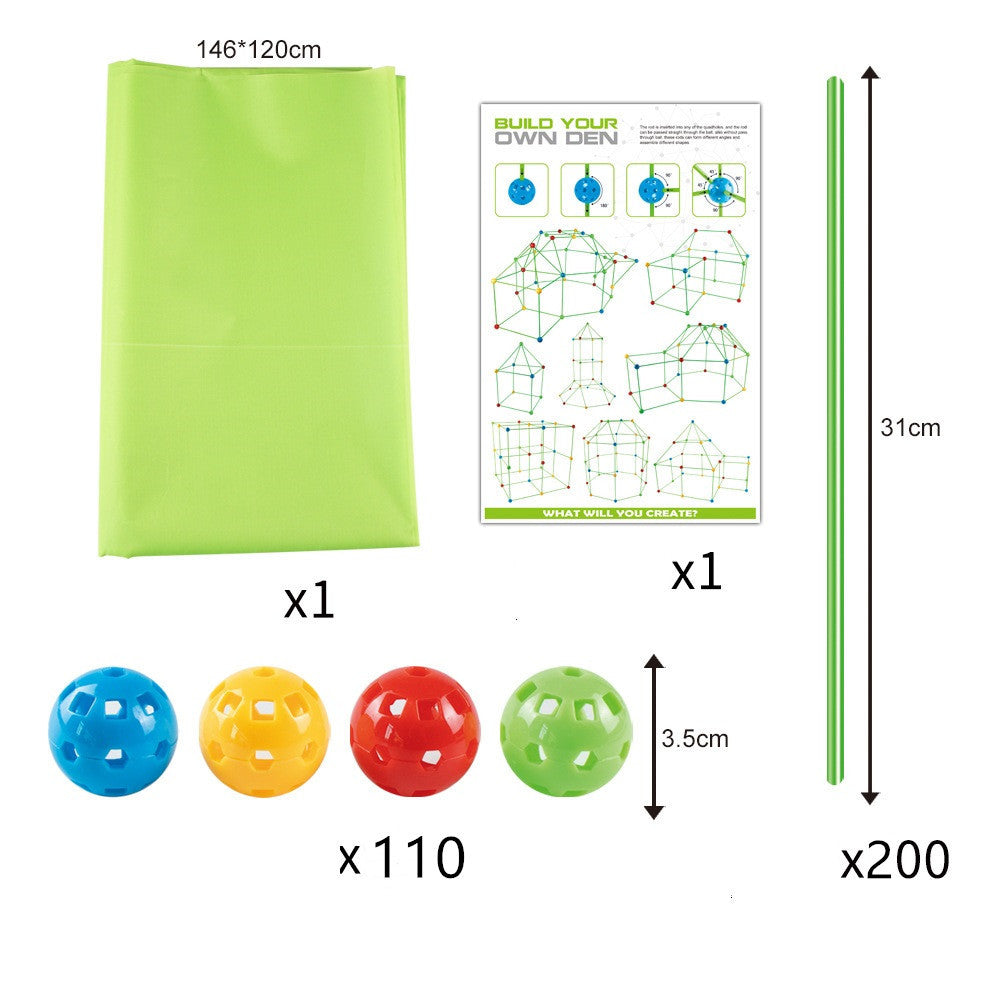 Children's Diy Bead Tent Fort Building Kit Toy Tent Building Blocks Tent Fight Tent c84b3bec 26d3 4a7d 8c0f 949f62d66551