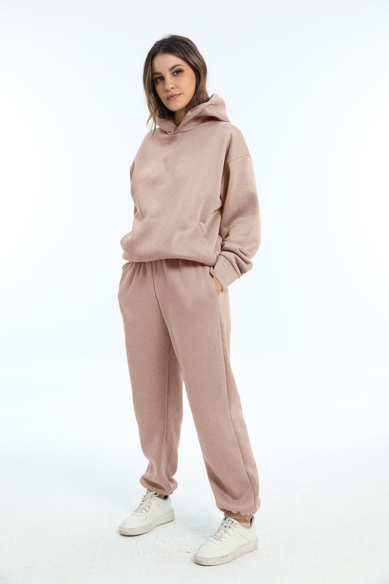 Simple Solid Color Hooded Casual Suit c887554a fc97 41d7 bb60 1acdf737abcd
