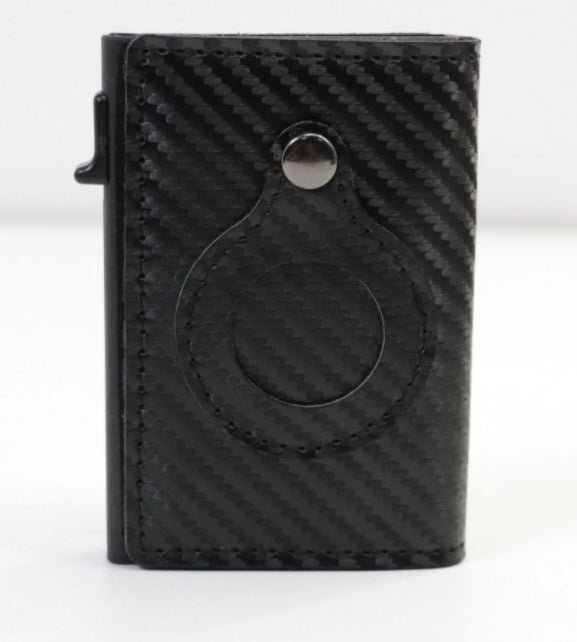 AirTag Wallet Anti Theft Bullet Card Bag Multi-functional Rfid Card Holder Men's Leather Slim Wallets For Airtag Air Tag c925
