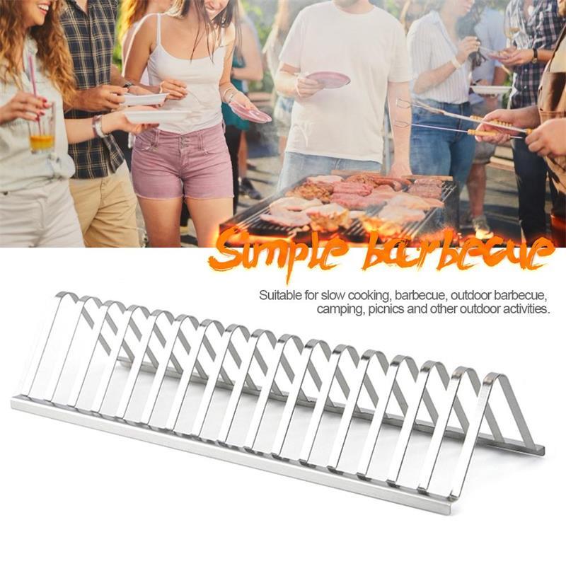 Stainless Steel Barbecue Grill Holder Smoking Rib Racks Grilling BBQ Accessories Outdoor Roasting Stand Picnic Utensil c9b358