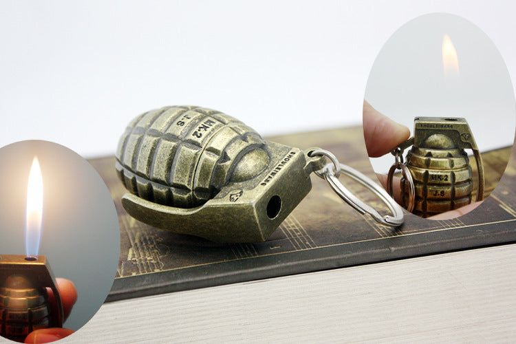 Bronze Grenade Hanging Buckle Flame Lighter Creative Personality cb01a337 29d3 4aea bd2a 97da01f9c8bd
