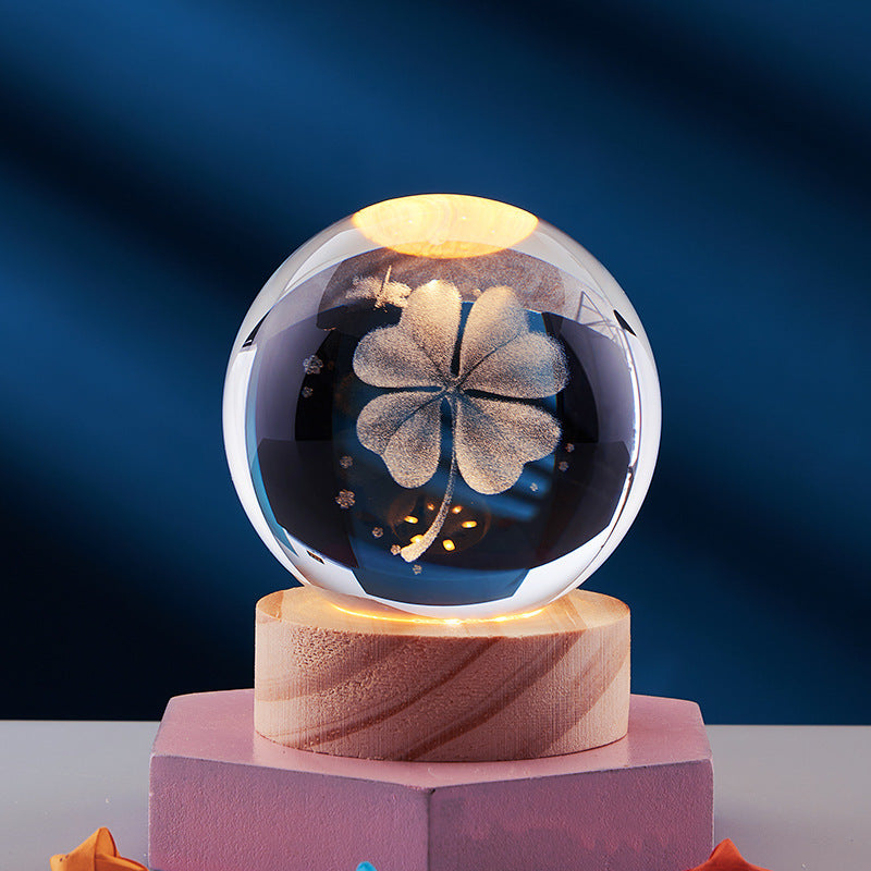 Crystal Ball 3D Inner Carved Solar System Glowing Night Lights Warm Bedside Light Festival And Kid Gift Night Lamp cb5fe96f 0