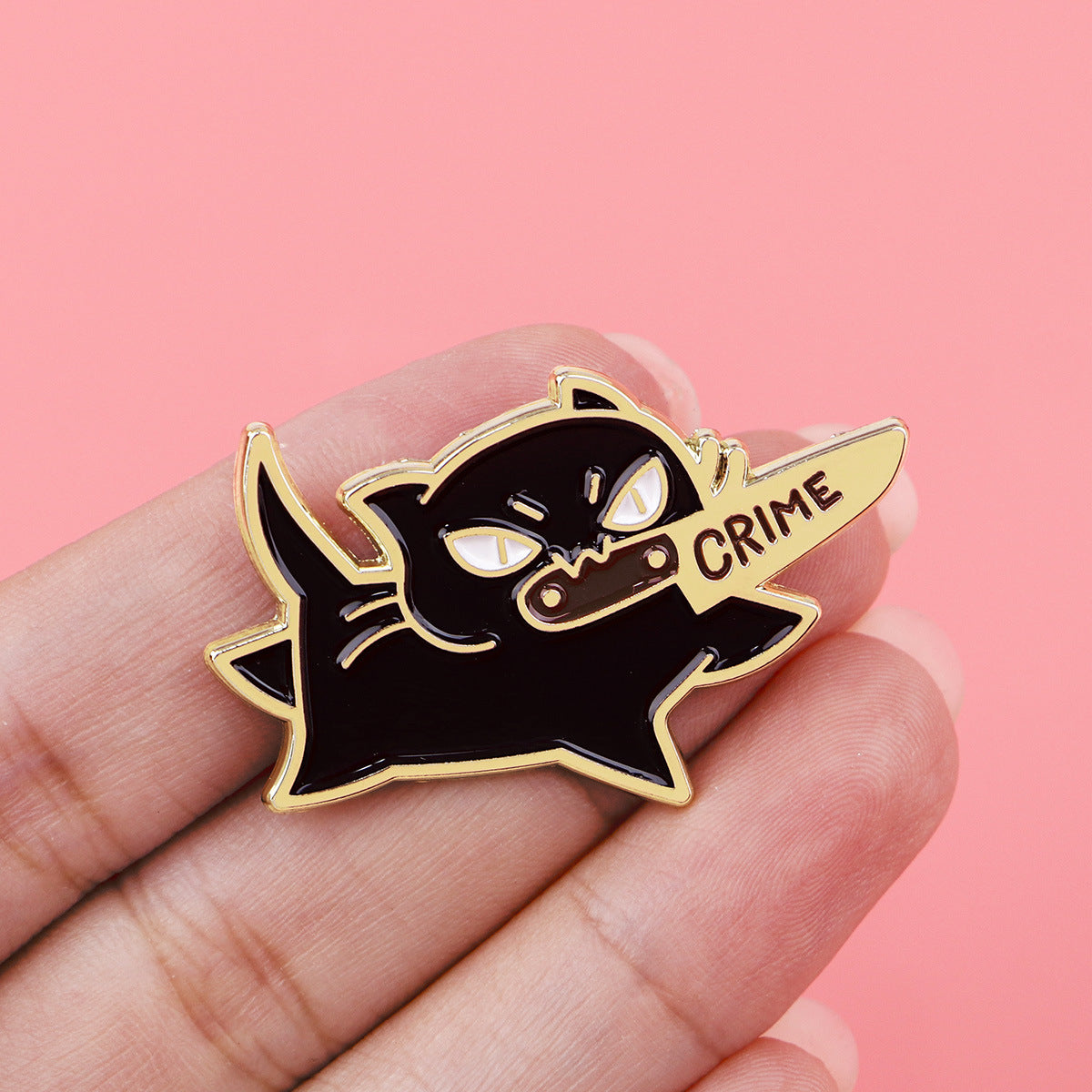 Creative Cartoon Cute Black Cat Alloy Brooch