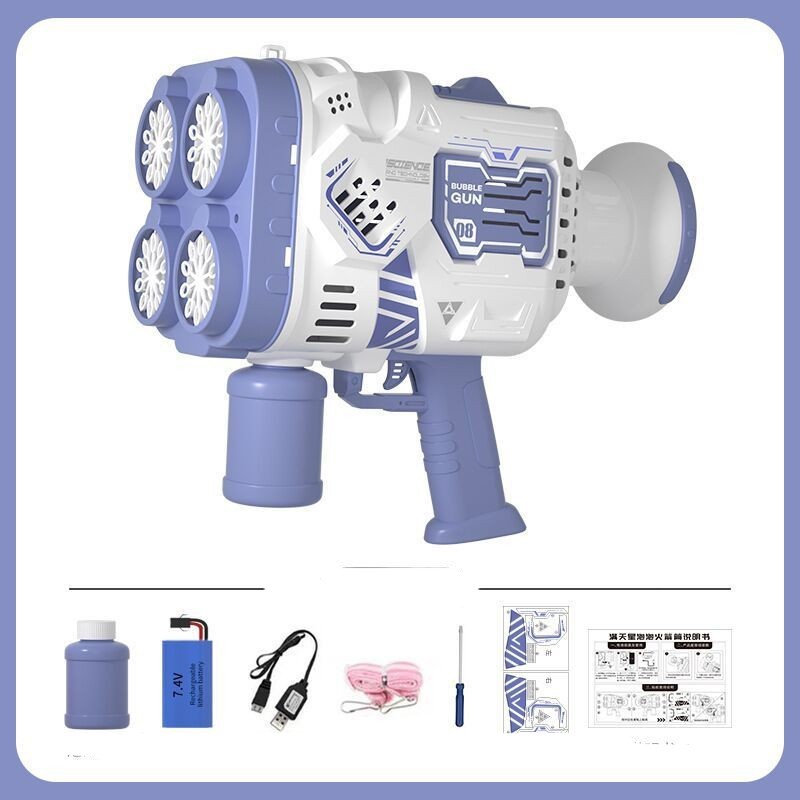 Bubble Gun Rocket Soap Bubble Machine Electric Space Launcher Continues To Produce Bubbles With LED Light ccd8af7a fe70 4ca3