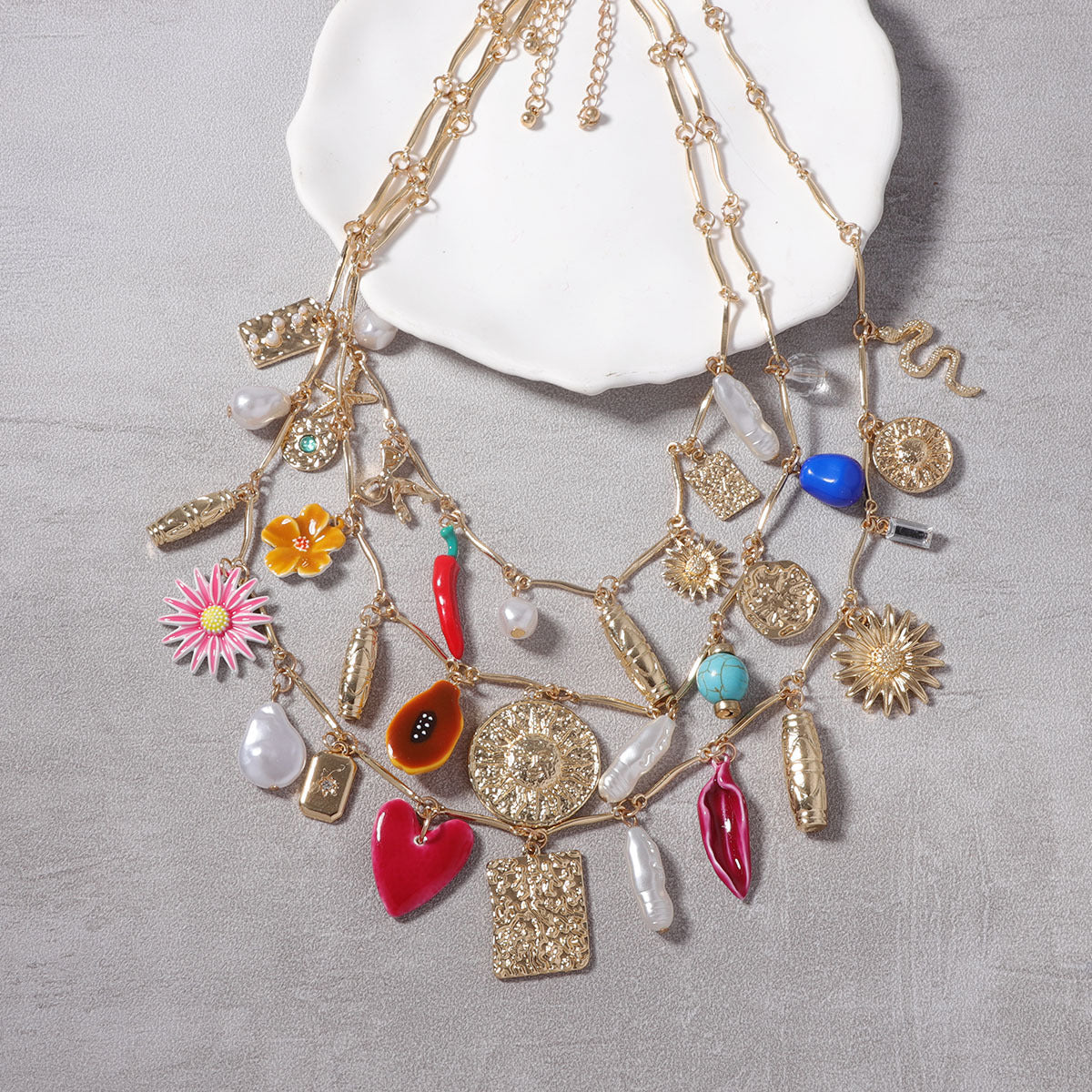 Fashion Multi-layer Twin Alloy Snake Women's Necklace cde98a0b bc24 4c7a bbf9 849fc83473b4