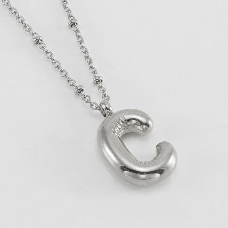 Women's Fashion Bubble Letter Pendant Letter Necklace ce3e9923 e132 4341 a727 7ef1a727bf1a