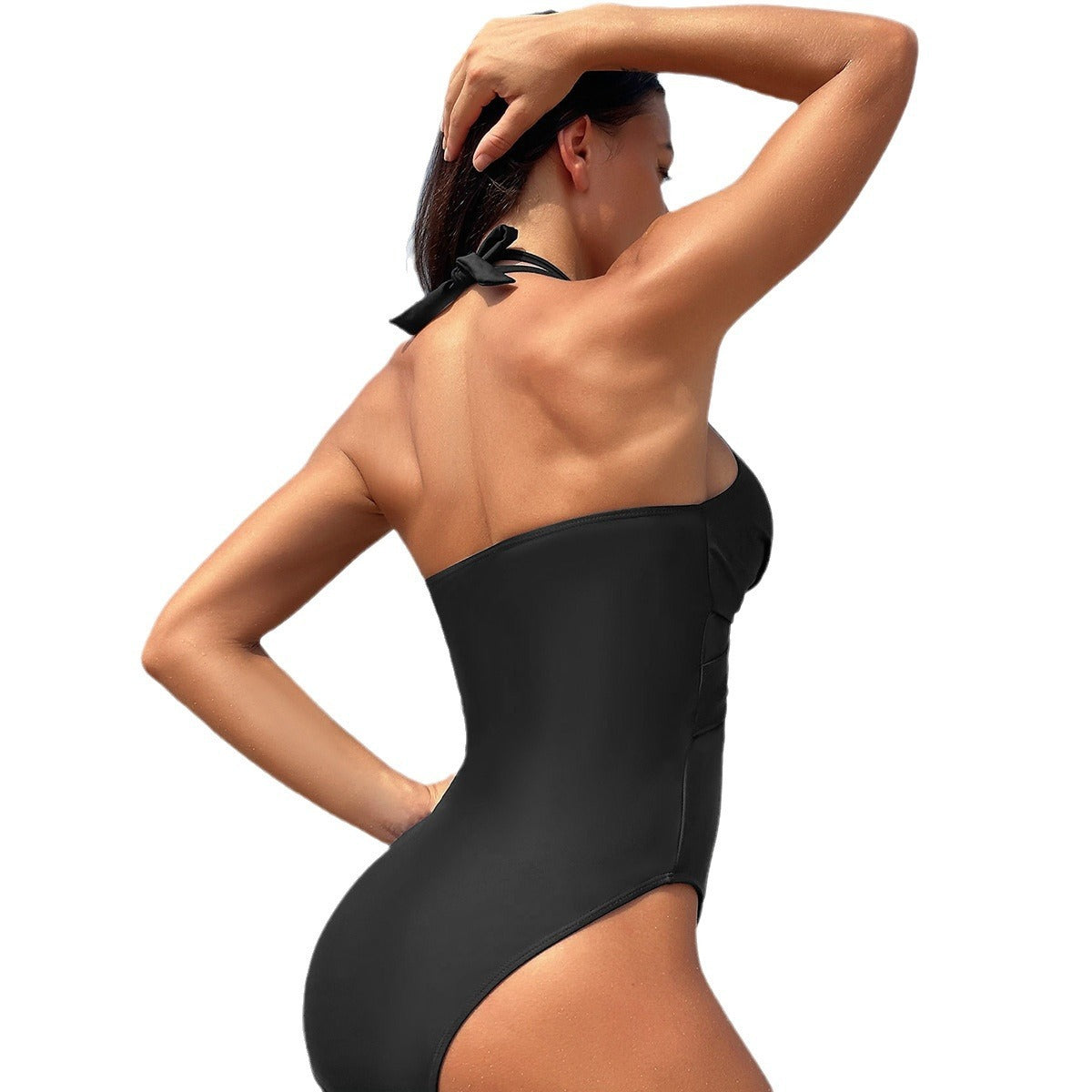 One-piece Swimsuit Women's Pure Color Mesh Bikini Swimsuit ce837aae dc06 4c31 a0f8 7ac9752f2fb2