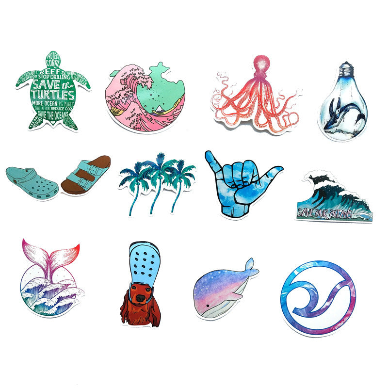 Starfish Surfing Volleyball Skateboard Notebook Graffiti Car Body Decoration Sticker ceac9769 03b6 478c 80e9 f3873ff03706