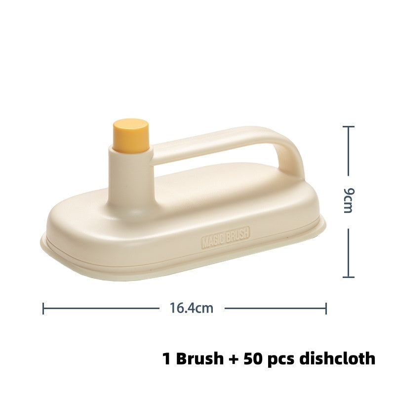 Kitchen Bathroom Toilet Cleaning Magic Brush Glass Wall Cleaning Bath Brush Handle Cleaning Rag Ceramic Window Slot Clean Bru