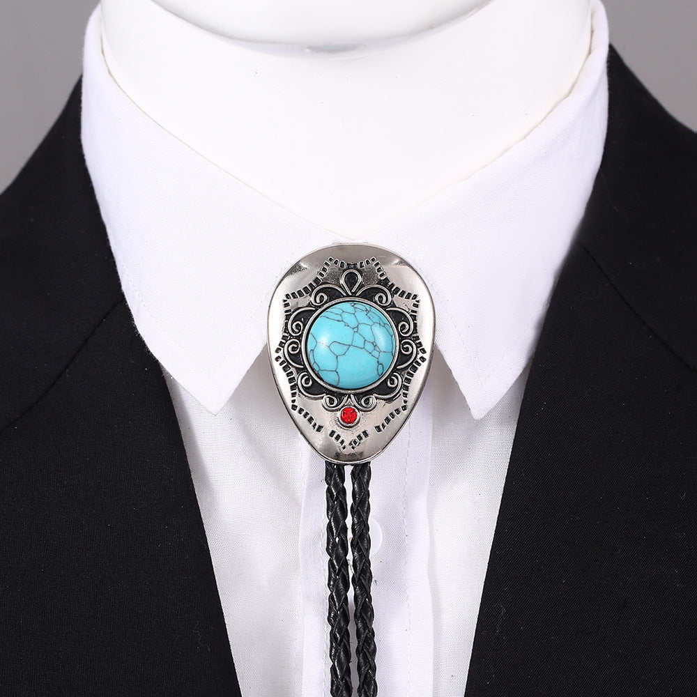 Celtic Pattern Turquoise Agate Bolo Tie cefc0871 0f47 459f 98f9 74ca47d4803c