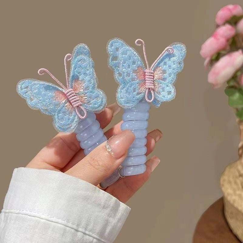 Children's New Embroidered Butterfly Phone Line Hair Ring cf34994b 211a 4b16 9bb5 8464ccfb5dbb