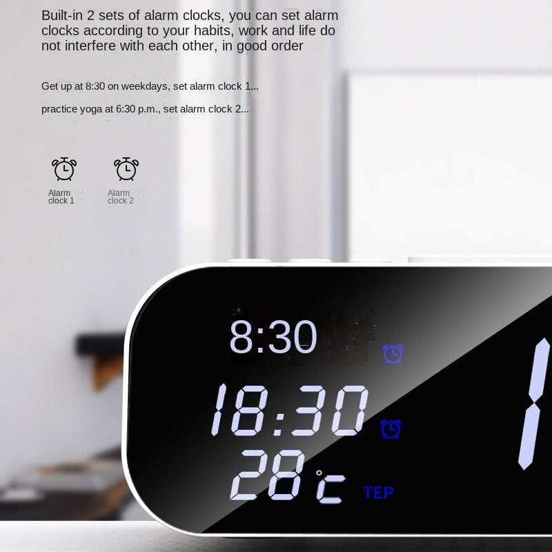 15W Three-in-one Wireless Charger Temperature Tester Multi Alarm Clock Fast Charging Mobile Phone Usb Charger Charging Station - HD Wireless Product #9