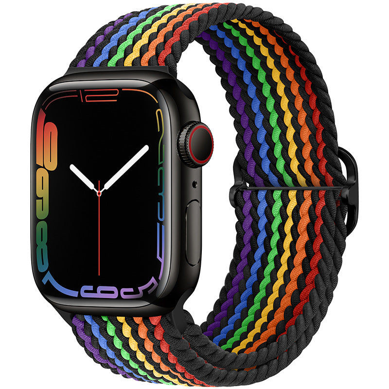 Double Loop Nylon Loop Woven Rainbow Watch Strap cf66c7b5 675b 4c66 bb7f 32f83347bc0c