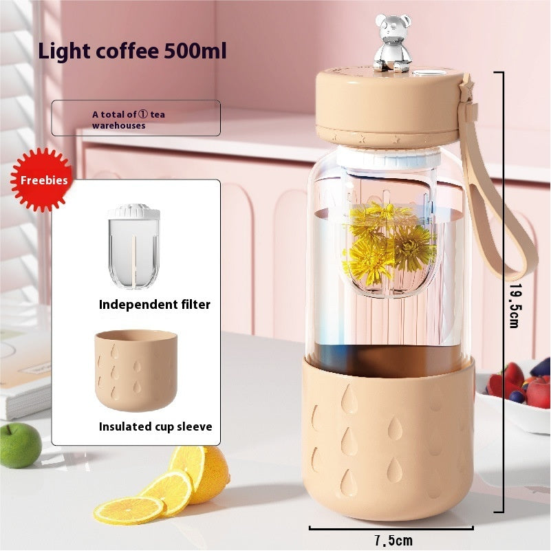 Tea Water Separation Magnetic Glass Water Cup Sealed Without Leakage Glass Tea Water Cup Infuser Tumbler Drinkware Water Bott