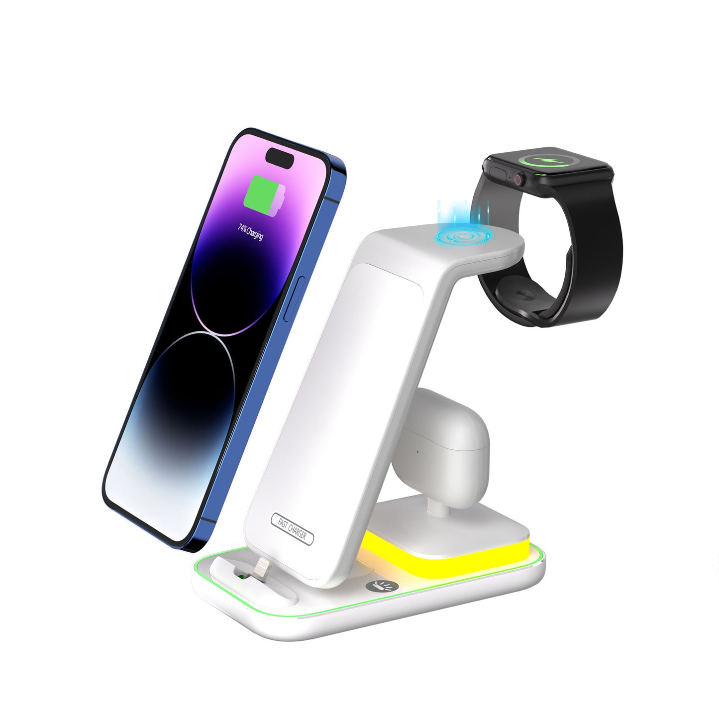 15W Fast Charge Vertical Wireless Charger Mobile Phone Watch Headset - 图片 5