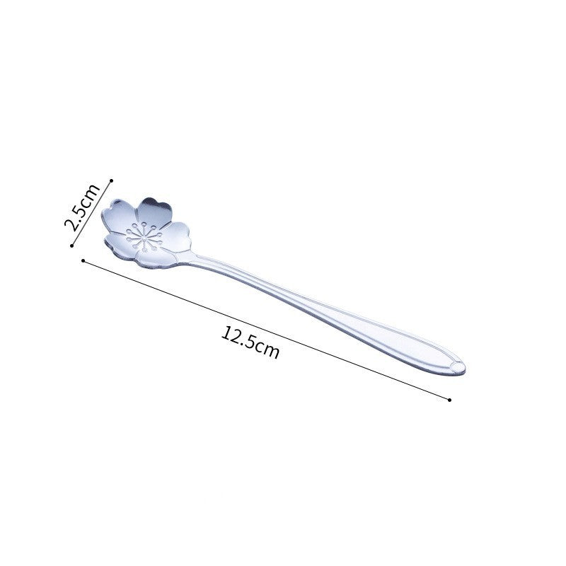 Stainless Steel Korean Spoon Long Handle Cherry Blossom Stirring d05a4b2b b33c 40ff 976b 583d10f76158