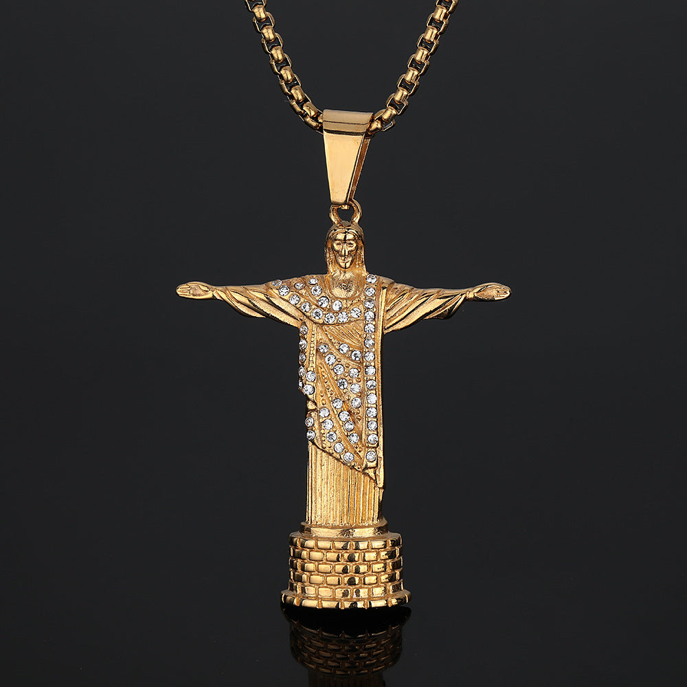 Vintage Stainless Steel Portrait Necklace City Of God Pendant d066ccc9 f864 4780 9154 37f5cec8f4a9 8a3152b9 13a9 4b0c 8ebc a8