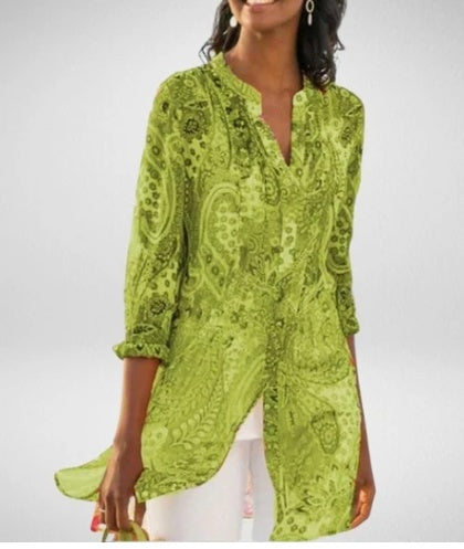 Women's Digital Print Lapel Long Sleeve Shirt d17317d1 bc63 417a be9b 76bdcd577494