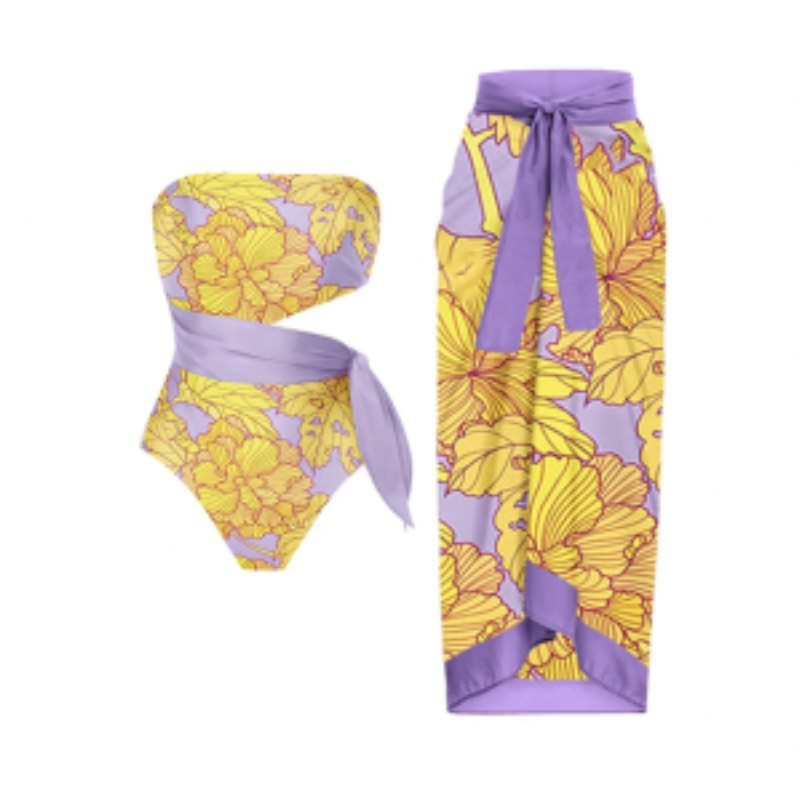 Siamese Conservative Covering Belly Thin Swimsuit French Retro One-piece Bikini d17893ad ace6 49c8 a080 27e1be45b3ae