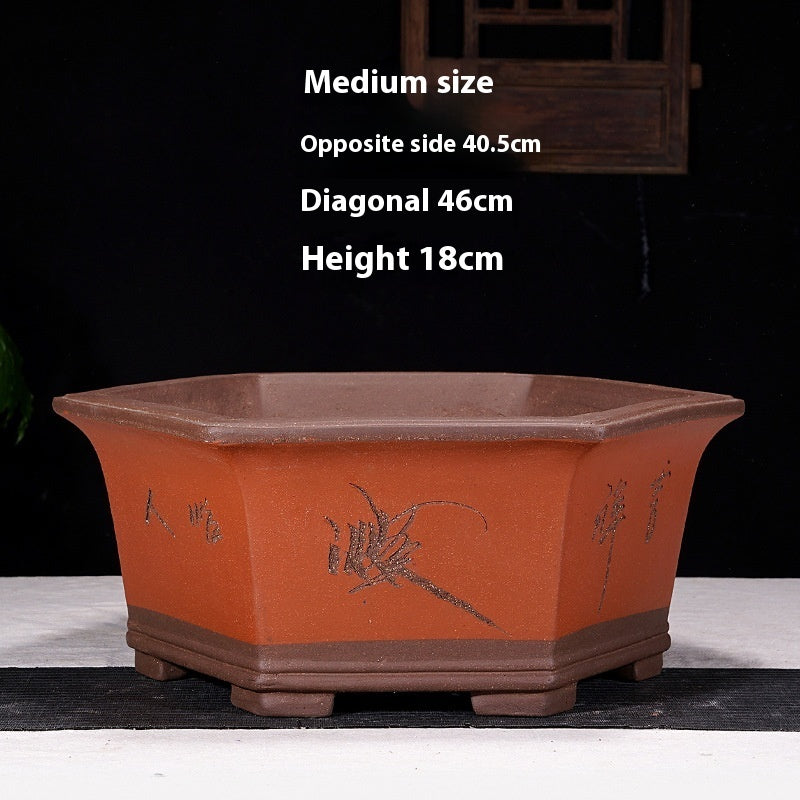 Purple Sand Flowerpot Breathable Bonsai Pot Orchid Pots Banyan Potted Green Radish d1acecc3 e1b6 47de 8a15 0e64d827cdac