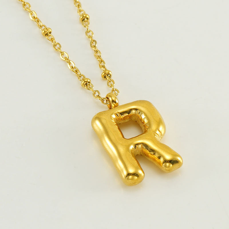 Women's Fashion Bubble Letter Pendant Letter Necklace d1c94407 45fe 4525 bece ec2b7fde6539