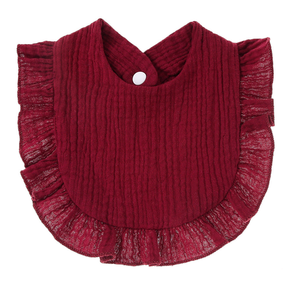 Ruffled Cotton Gauze Lace Bib Saliva Pocket d219cba3 13ed 47ae a974 ae5e986f9271