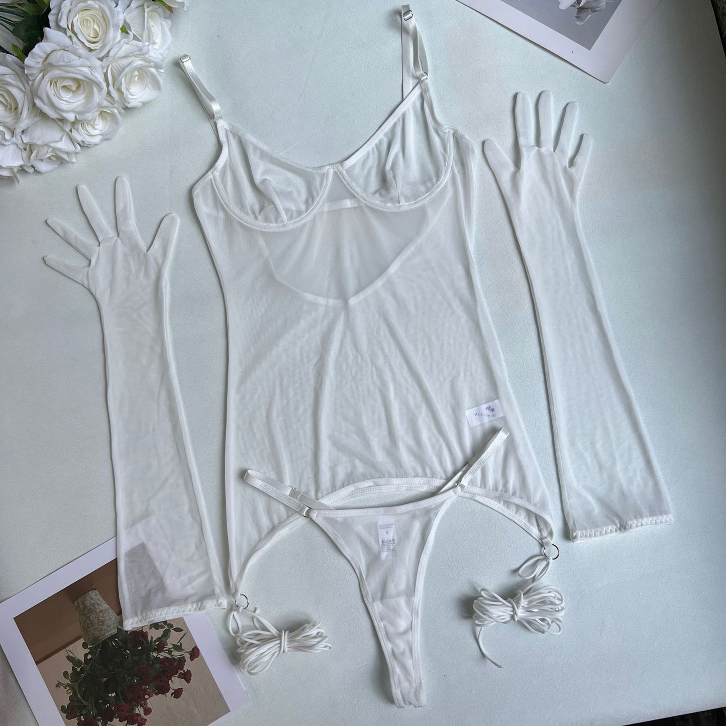Sexy Seduction Mesh Tied Dress Outer Bra Set d25b6e5b 65f1 4b43 8b83 be774b957840