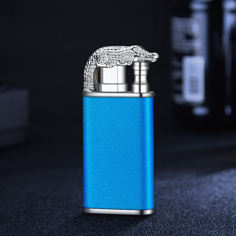 Creative Blue Flame Lighter Dolphin Dragon Tiger Double Fire Metal Winproof Lighter Inflatable Lighter d2a8098f 19ca 4801 953
