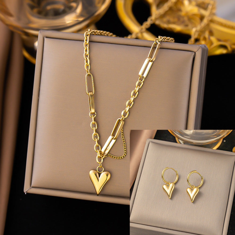Stainless Steel Necklace Earrings Women's Jewelry Suit d2b14462 f9ff 4665 a086 684d739da265