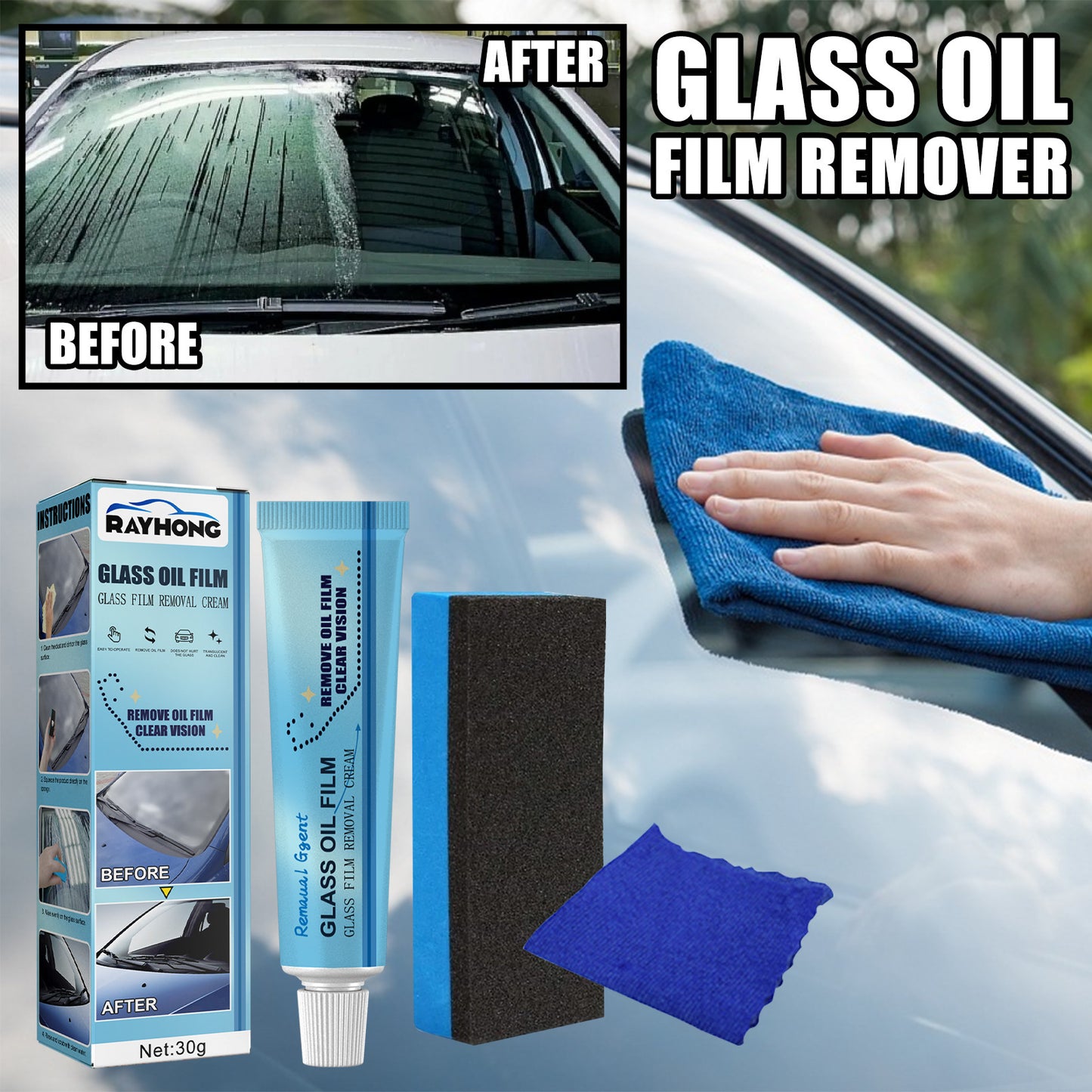 Car Windshield Glass Decontamination Rainproof Oil Film Remover d2dad5ea d2f9 45b7 9c81 ea8770d81b24