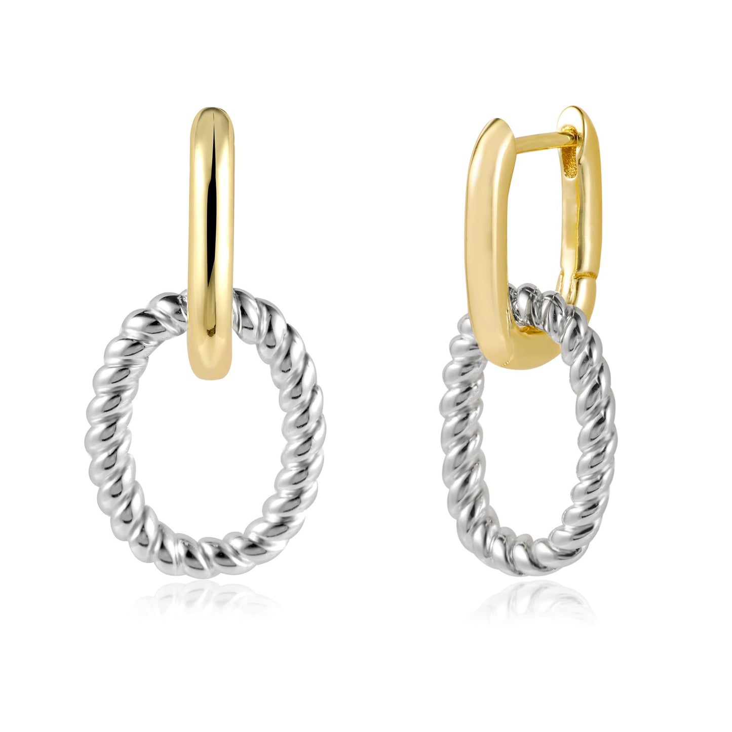 Twist Clip Two-tone Gold And Silver Ring Earrings d30c6189 14ce 4fde 9c3f 8c8eca01fdda