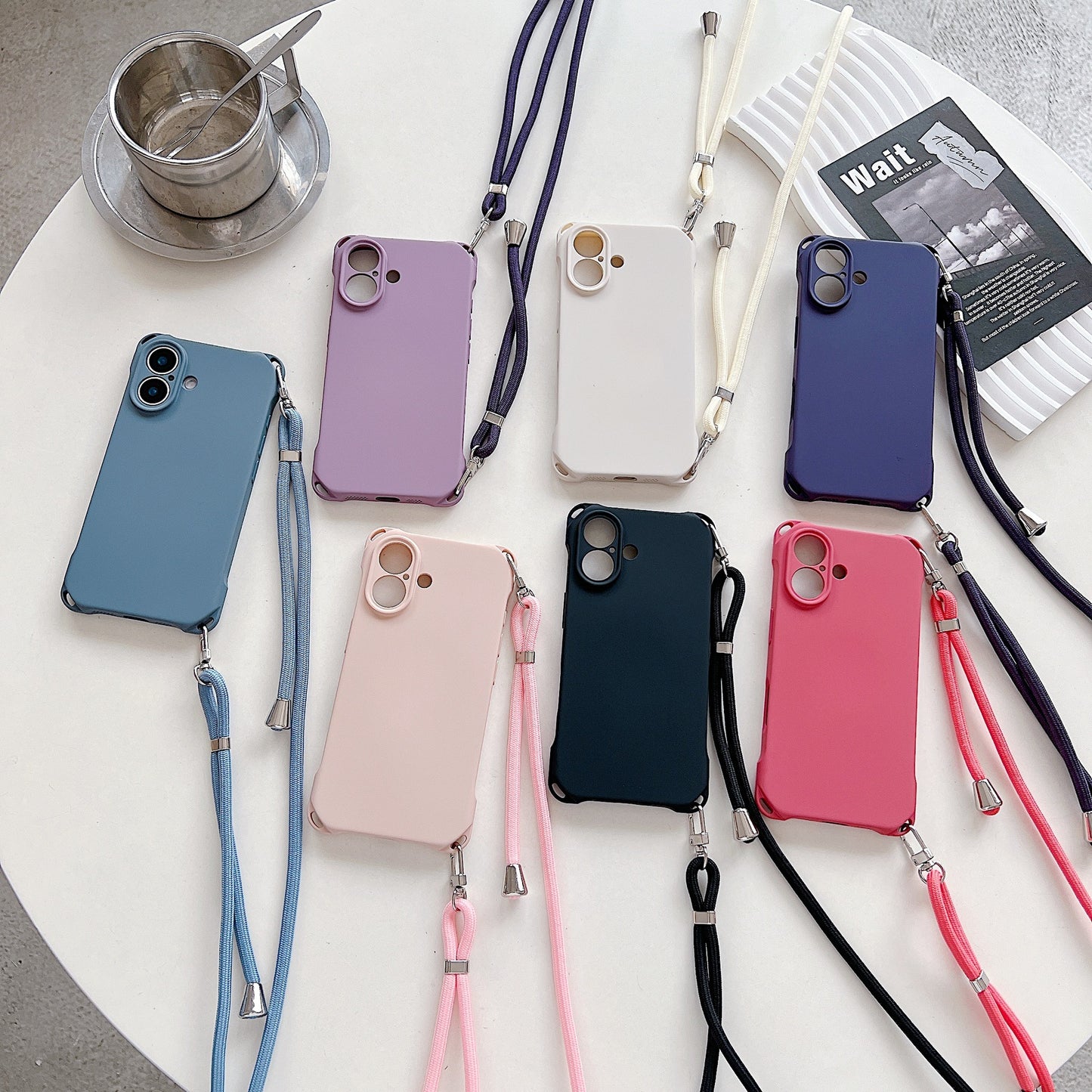Four-corner Cross Lanyard Liquid Silicone Phone Case Soft Case - 图片 1