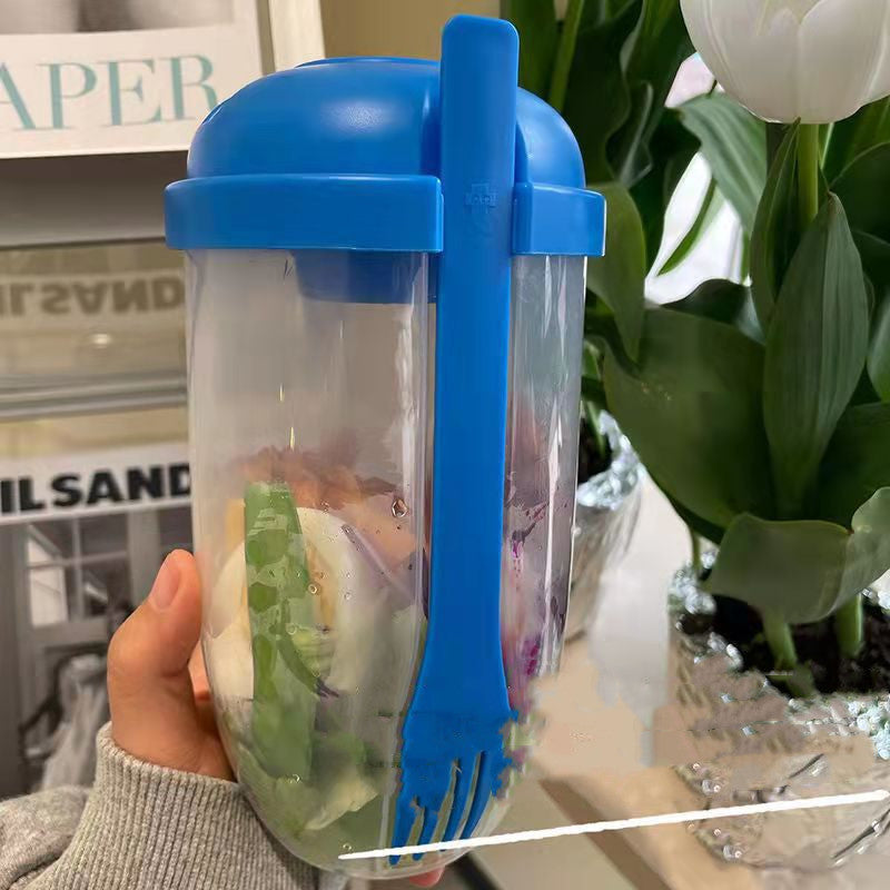 Breakfast Oatmeal Cereal Nut Yogurt Salad Cup Container Set With Fork Sauce Cup Lid Bento Food Taper Bowl Lunch Box d4125fae