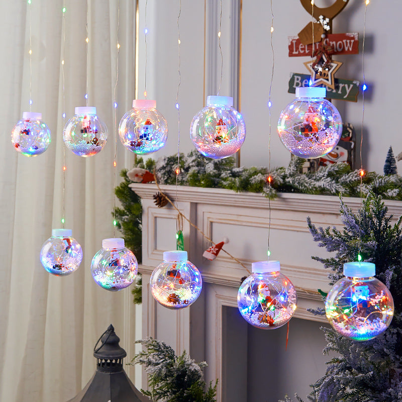 10PCS LED Christmas Curtain Lamp Fairy Snowman Wishing Ball Lamp String Christmas Window Decoration Christmas Light Room - HD Wireless Product #16