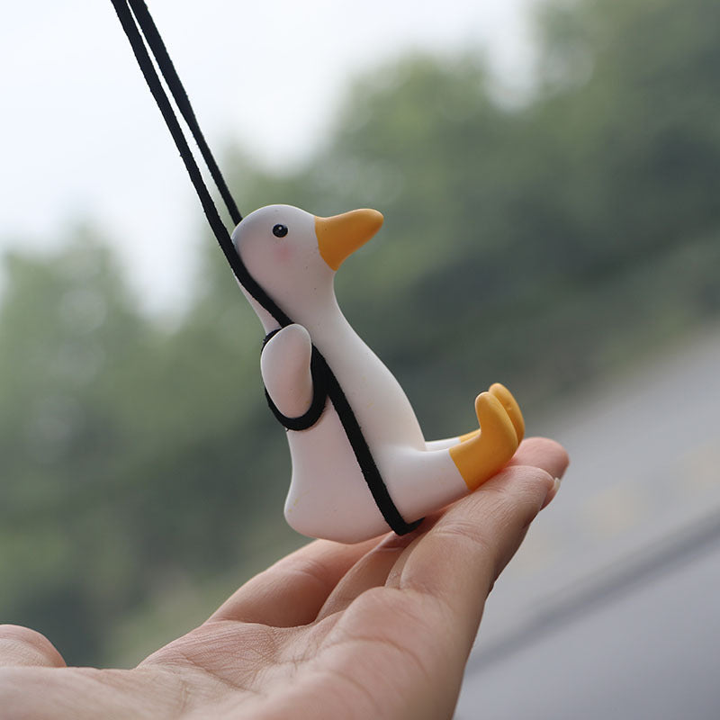 Car Rearview Mirror Pendant For Car Swing Duck