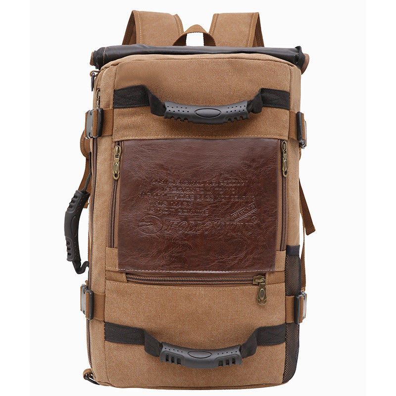 Men Canvas Backpack Huge Travel School Shoulder Computer Backpack Functional Versatile Bags Multifunctional Laptop Bag d4acb8